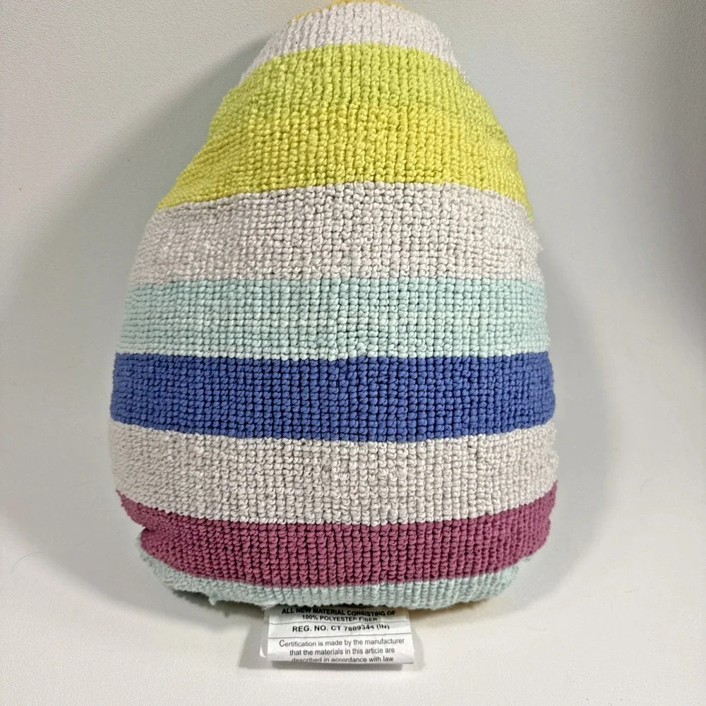Easter Egg Throw Pillow Pastel Striped Tufted Decor 16x12.5 Room Essentials